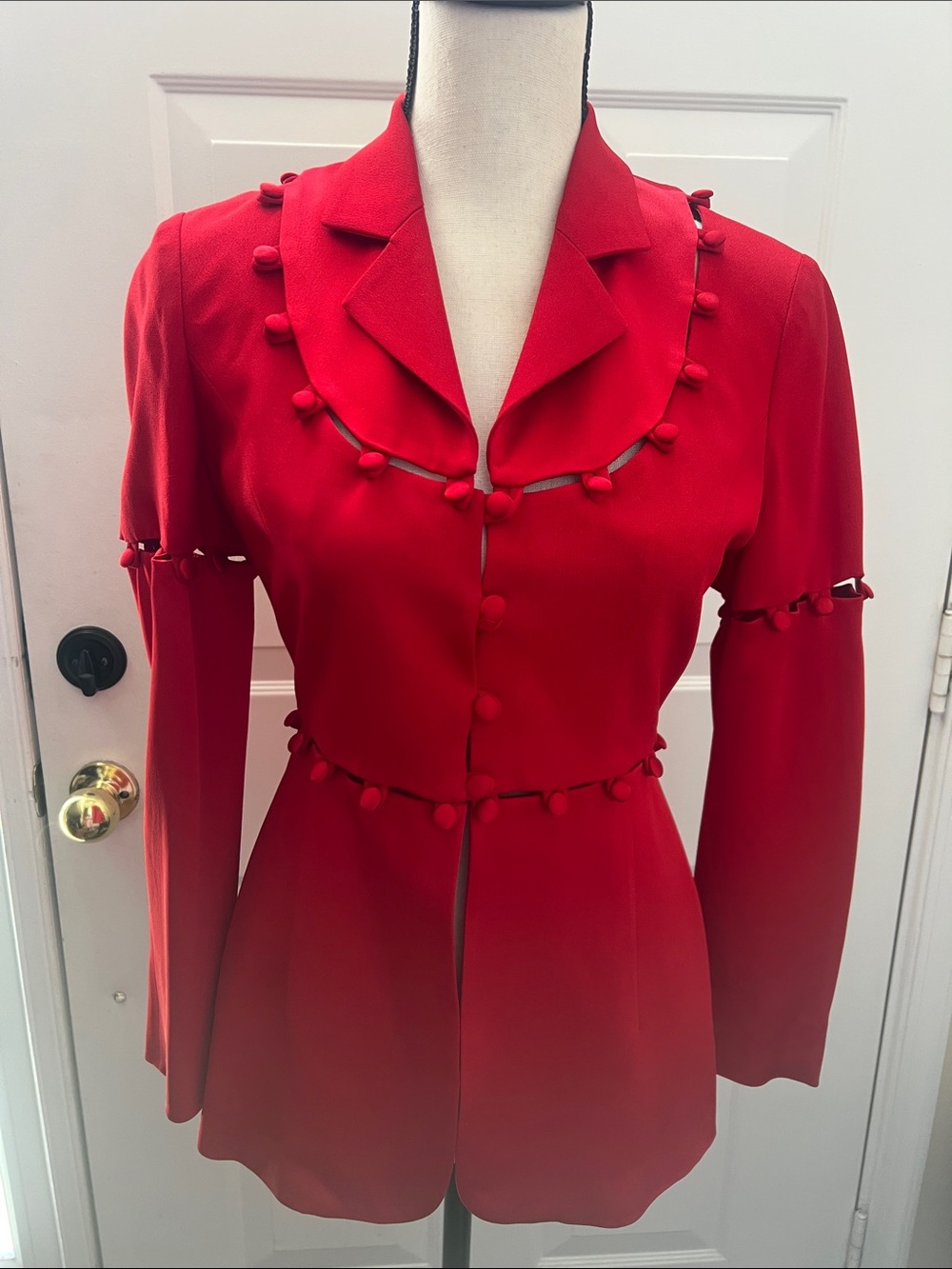 Cheap and Chic by Moschino Red Long Sleeve Buttoned Jacket